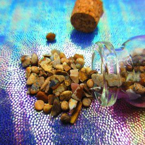 Picture Jasper Gemstone Chips In A Bottle Embellishments Natural Semi Precious